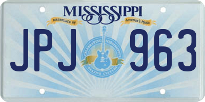 MS license plate JPJ963