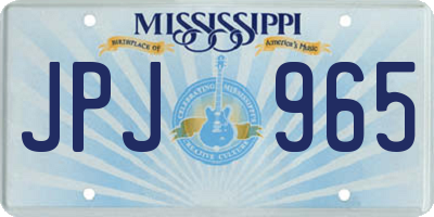 MS license plate JPJ965