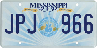 MS license plate JPJ966