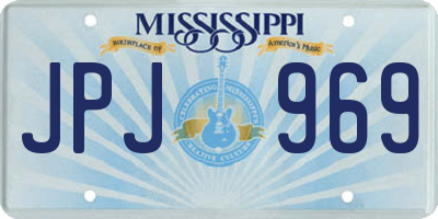 MS license plate JPJ969