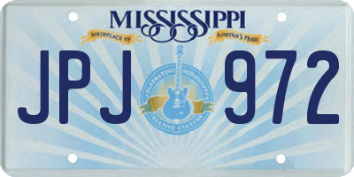 MS license plate JPJ972