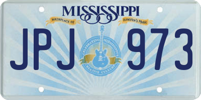 MS license plate JPJ973