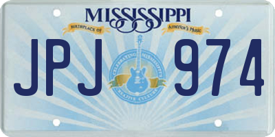 MS license plate JPJ974