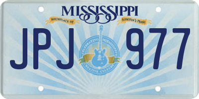MS license plate JPJ977