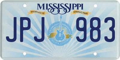 MS license plate JPJ983