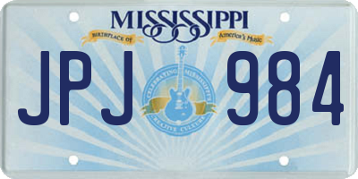 MS license plate JPJ984