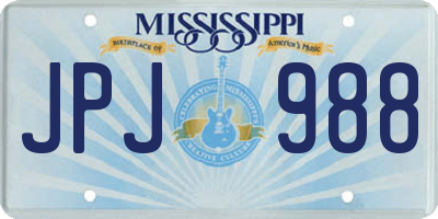 MS license plate JPJ988