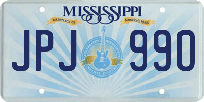 MS license plate JPJ990