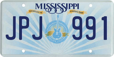 MS license plate JPJ991