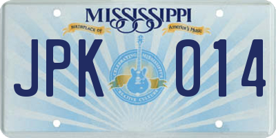 MS license plate JPK014