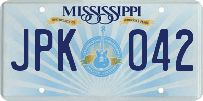 MS license plate JPK042