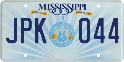 MS license plate JPK044