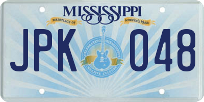 MS license plate JPK048