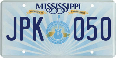 MS license plate JPK050