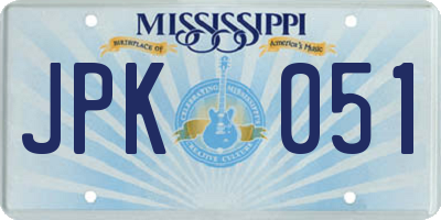 MS license plate JPK051