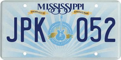 MS license plate JPK052