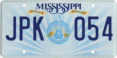 MS license plate JPK054