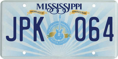 MS license plate JPK064