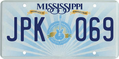 MS license plate JPK069
