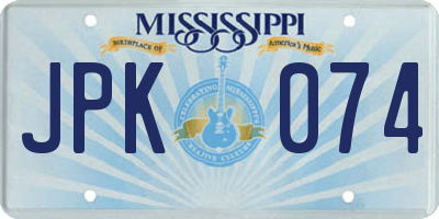 MS license plate JPK074