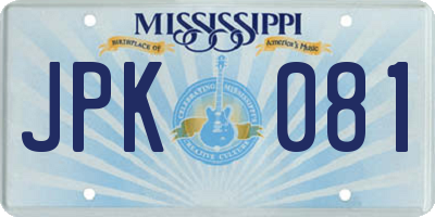 MS license plate JPK081
