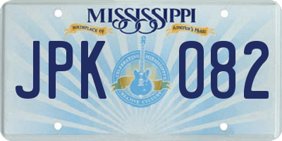 MS license plate JPK082