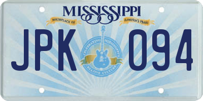 MS license plate JPK094