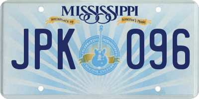 MS license plate JPK096