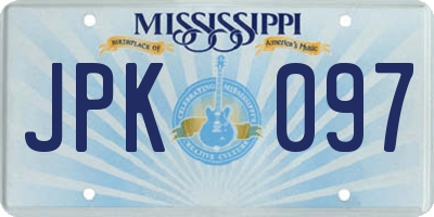 MS license plate JPK097
