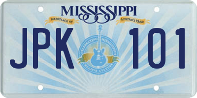 MS license plate JPK101
