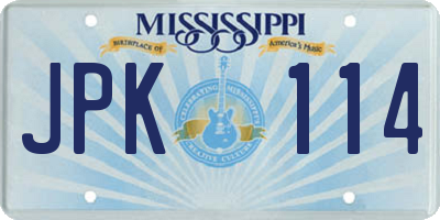 MS license plate JPK114