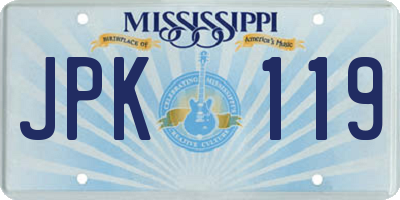 MS license plate JPK119
