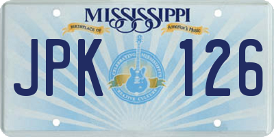 MS license plate JPK126