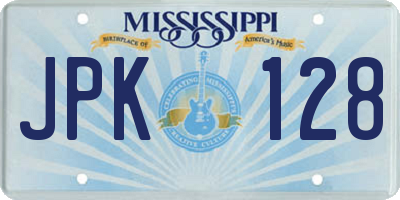 MS license plate JPK128