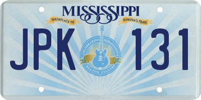 MS license plate JPK131