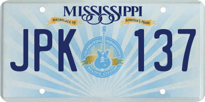 MS license plate JPK137