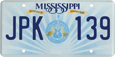 MS license plate JPK139