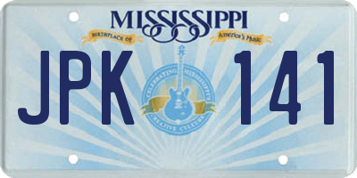 MS license plate JPK141