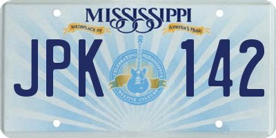 MS license plate JPK142