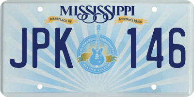 MS license plate JPK146