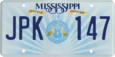 MS license plate JPK147