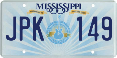 MS license plate JPK149