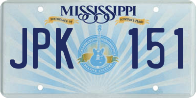 MS license plate JPK151
