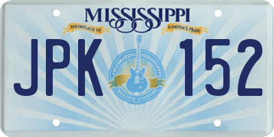 MS license plate JPK152