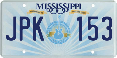 MS license plate JPK153