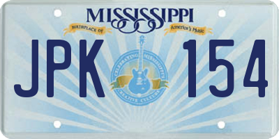 MS license plate JPK154