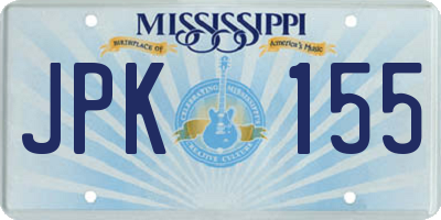 MS license plate JPK155
