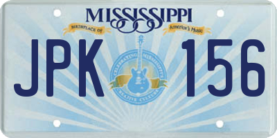 MS license plate JPK156