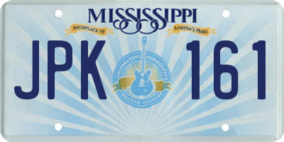 MS license plate JPK161