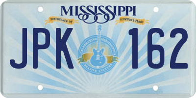 MS license plate JPK162